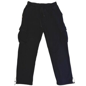 Pro Cali Super Heavy Black Cargo Sweatpants Bungee Hem Mens XL Fleece Pants